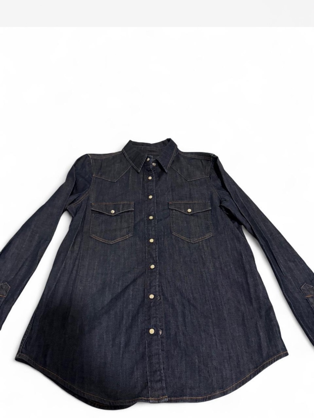 Dark Indigo Women's Denim Button-Down Shirt